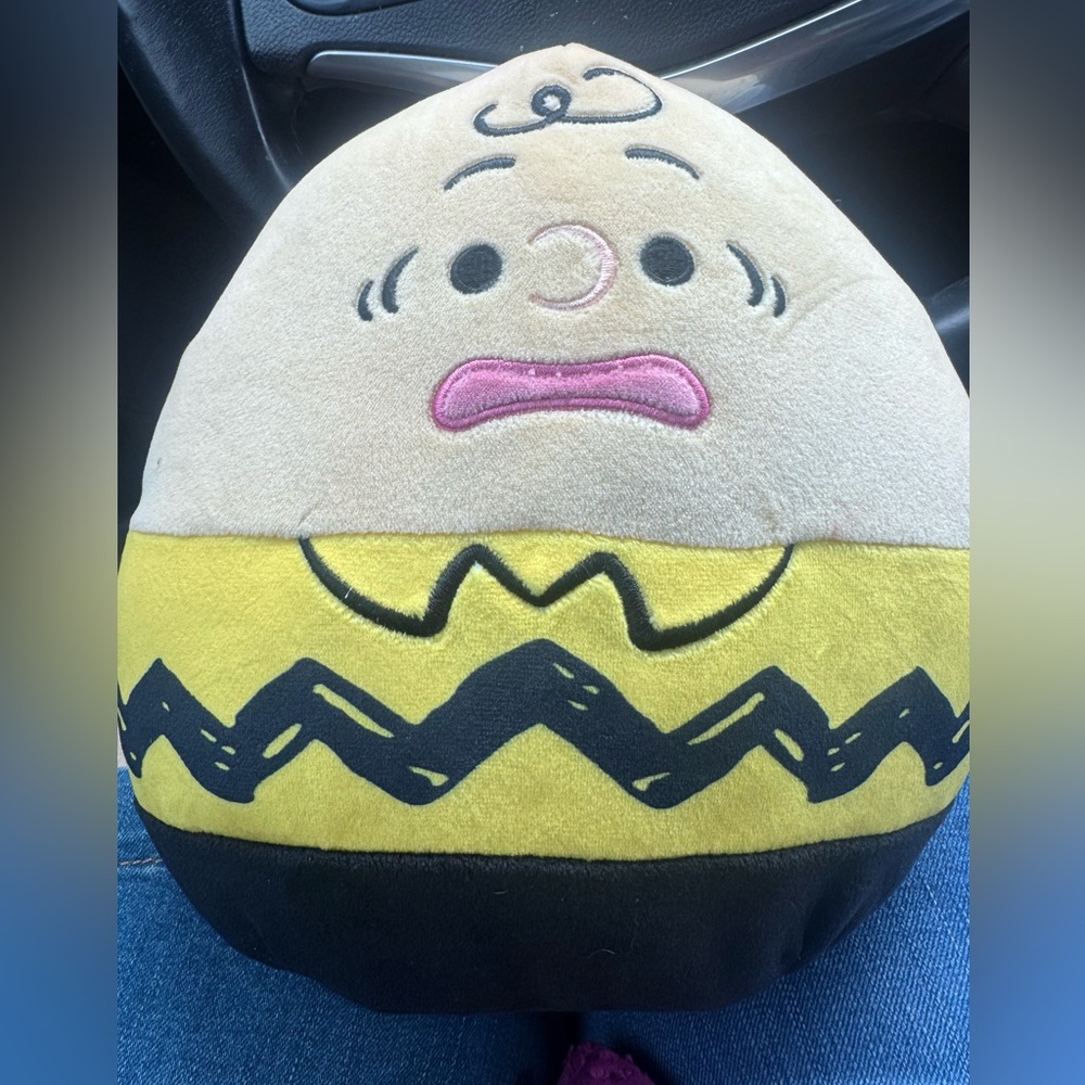 Squishmallows NEW Yellow and Black Charlie Brown Plush